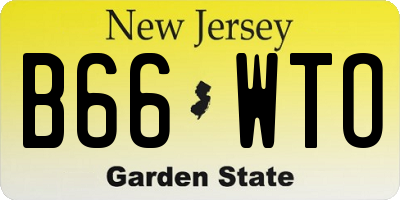 NJ license plate B66WTO