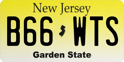 NJ license plate B66WTS