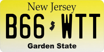 NJ license plate B66WTT