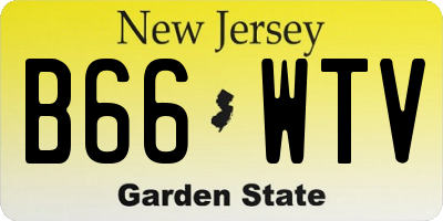 NJ license plate B66WTV