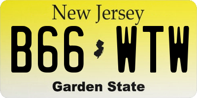 NJ license plate B66WTW