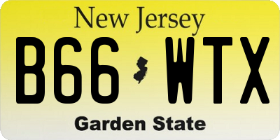 NJ license plate B66WTX