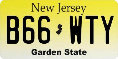 NJ license plate B66WTY