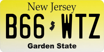 NJ license plate B66WTZ