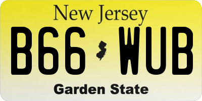 NJ license plate B66WUB