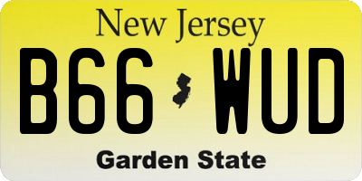 NJ license plate B66WUD