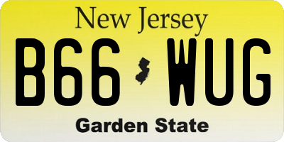 NJ license plate B66WUG