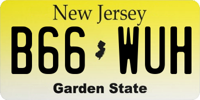NJ license plate B66WUH