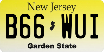 NJ license plate B66WUI
