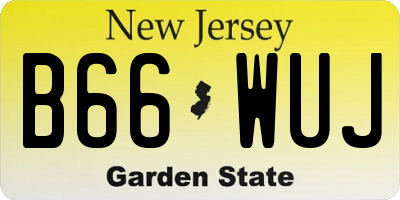 NJ license plate B66WUJ