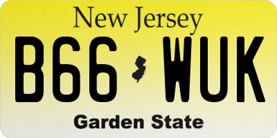 NJ license plate B66WUK