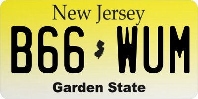 NJ license plate B66WUM