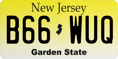 NJ license plate B66WUQ