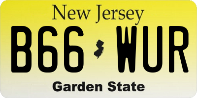 NJ license plate B66WUR