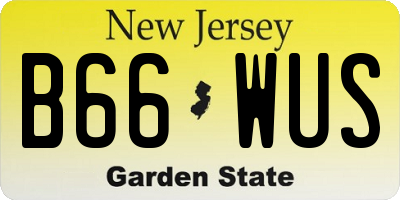 NJ license plate B66WUS