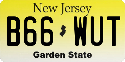 NJ license plate B66WUT