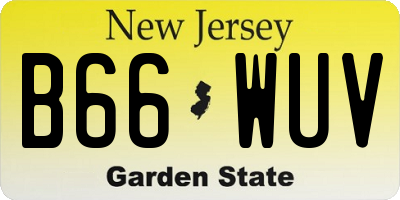 NJ license plate B66WUV