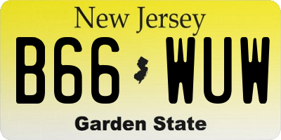NJ license plate B66WUW