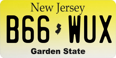 NJ license plate B66WUX