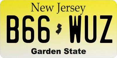NJ license plate B66WUZ