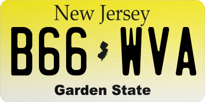 NJ license plate B66WVA
