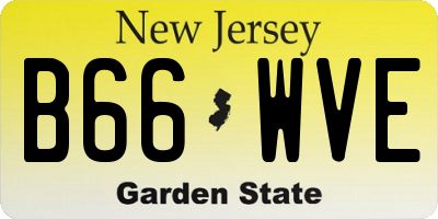 NJ license plate B66WVE