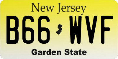 NJ license plate B66WVF