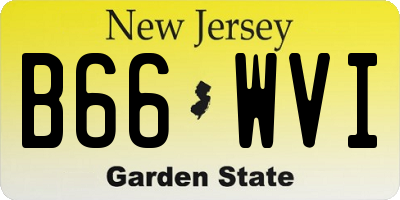 NJ license plate B66WVI