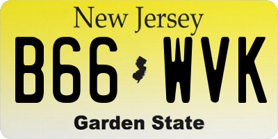 NJ license plate B66WVK