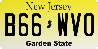 NJ license plate B66WVO