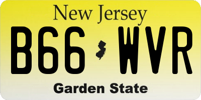 NJ license plate B66WVR