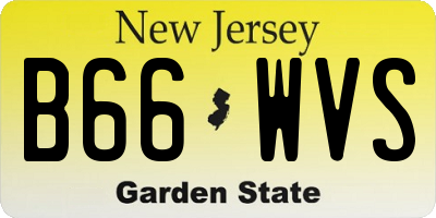 NJ license plate B66WVS