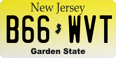 NJ license plate B66WVT