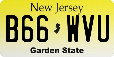 NJ license plate B66WVU