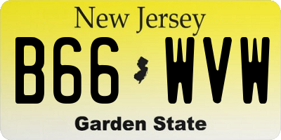 NJ license plate B66WVW