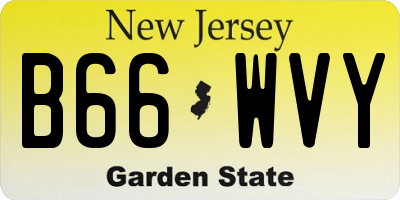 NJ license plate B66WVY