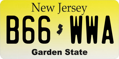 NJ license plate B66WWA