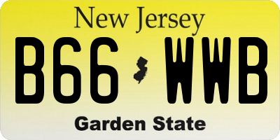 NJ license plate B66WWB