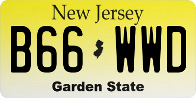 NJ license plate B66WWD