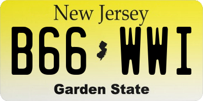 NJ license plate B66WWI