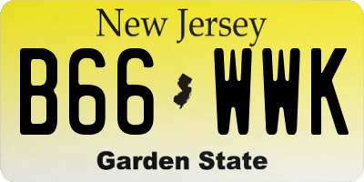 NJ license plate B66WWK