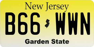 NJ license plate B66WWN