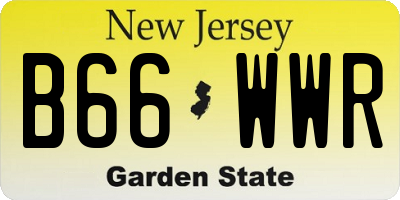 NJ license plate B66WWR