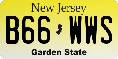 NJ license plate B66WWS