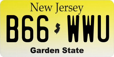 NJ license plate B66WWU