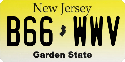 NJ license plate B66WWV