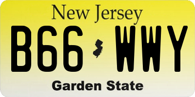 NJ license plate B66WWY