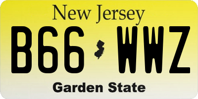 NJ license plate B66WWZ