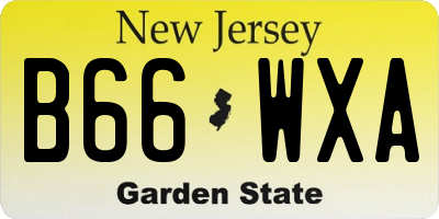 NJ license plate B66WXA