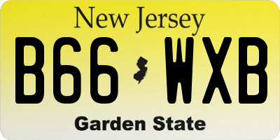NJ license plate B66WXB